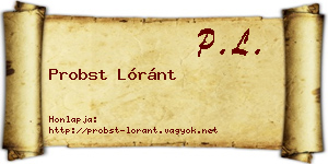 Probst Lóránt névjegykártya